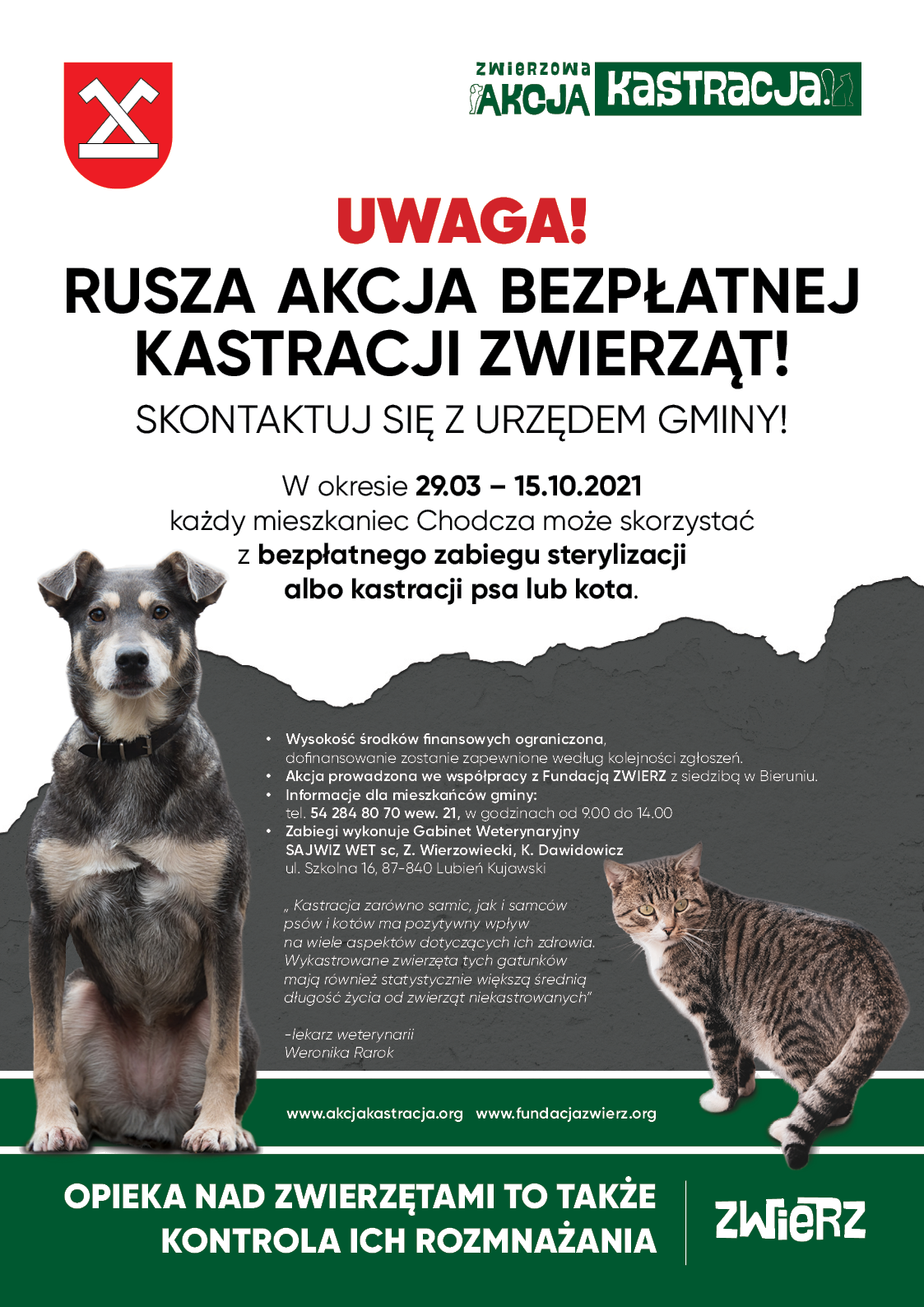 akcja kastracja plakat A3 Chodecz fb